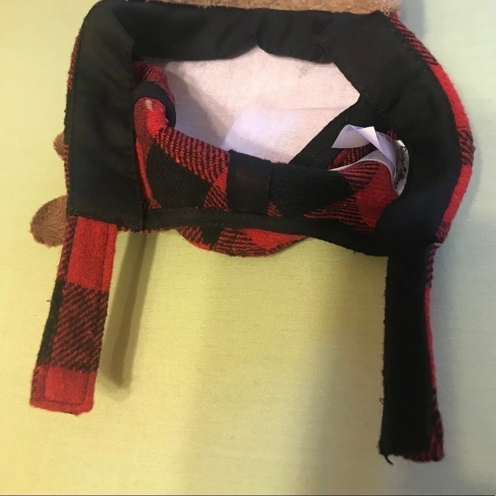 Red Nose Reindeer Plaid Adjustable holiday Hat unisex